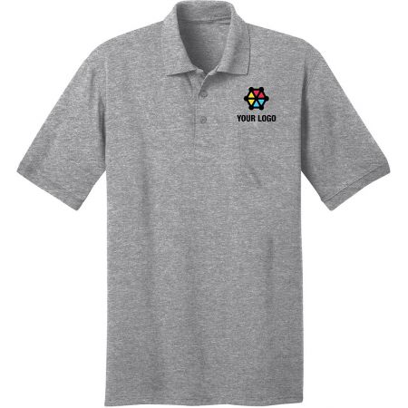20-KP55P, Small, Athletic Heather, Right Sleeve, None, Left Chest, Your Logo + Gear.